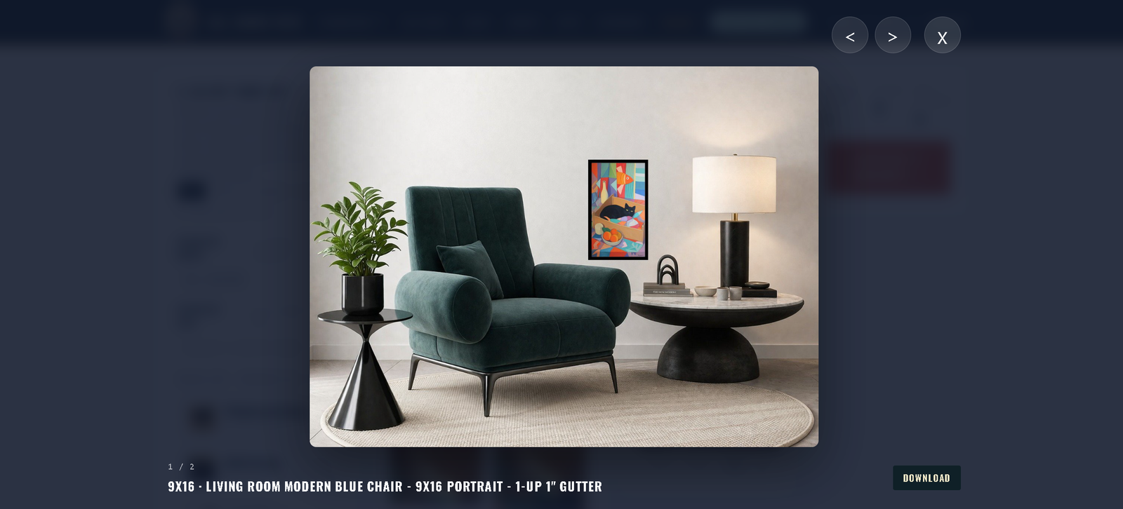 Interior mockup showing framed PrintPrep artwork